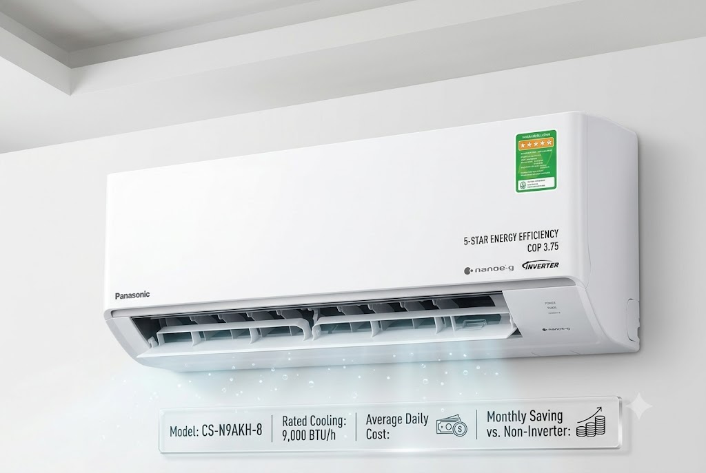 Đừng nghĩ máy cơ là tốn điện, xem điều hòa Panasonic CS-N9AKH-8 tối ưu chi phí thế nào