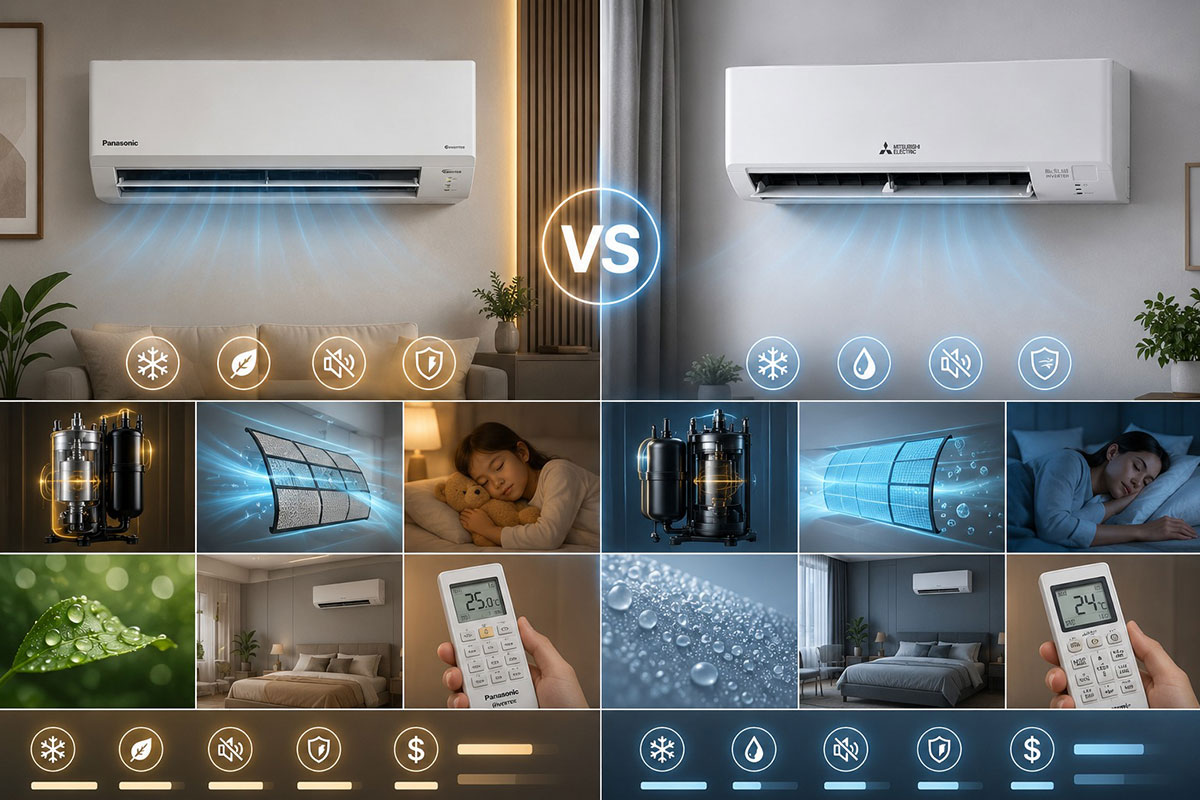 So sánh điều hòa Panasonic CS-RU9CKH-8D và Mitsubishi MSY-JA25VF, máy nào tốt hơn?