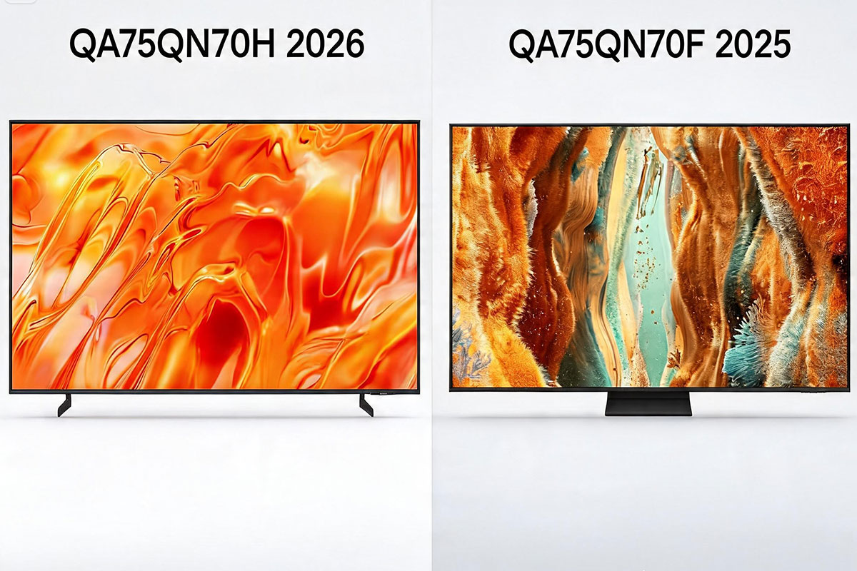 So sánh tivi Samsung QA75QN70H 2026 và Samsung QA75QN70F 2025 có gì khác biệt?