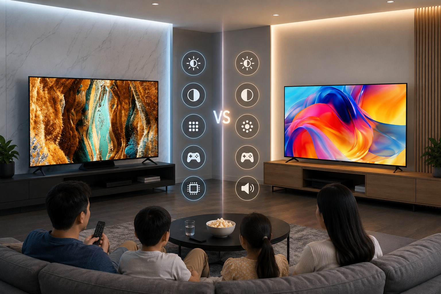 So sánh hai dòng tivi Samsung QA65QN70HAKXXV và UA65M71HAKXXV có gì khác biệt?