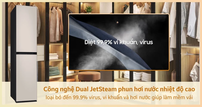 Tủ chăm sóc quần áo Samsung 3 móc Bespoke AirDresser DF18CB8600ERSV có gì nổi bật?