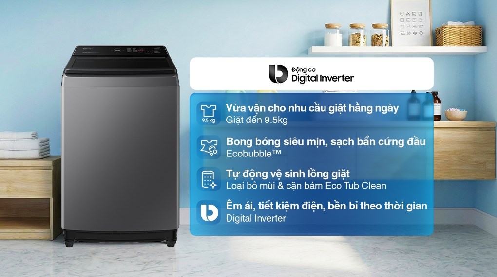 Máy giặt Samsung lồng đứng WA40F12E4LSV: Thông Số, Tính Năng Và Ưu Điểm Nổi Bật