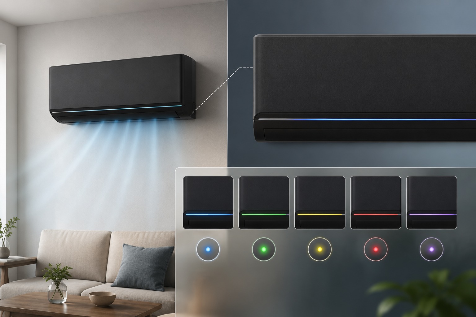 Cách đọc đèn hiển thị chất lượng không khí trên mặt lạnh điều hòa Panasonic CS-AU12BKH-8