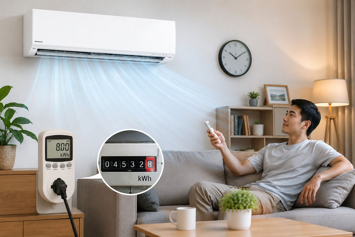 Chạy 8 tiếng/ngày, điều hòa Panasonic 24000btu CS-U24BKH-8 tiêu thụ mấy số điện?