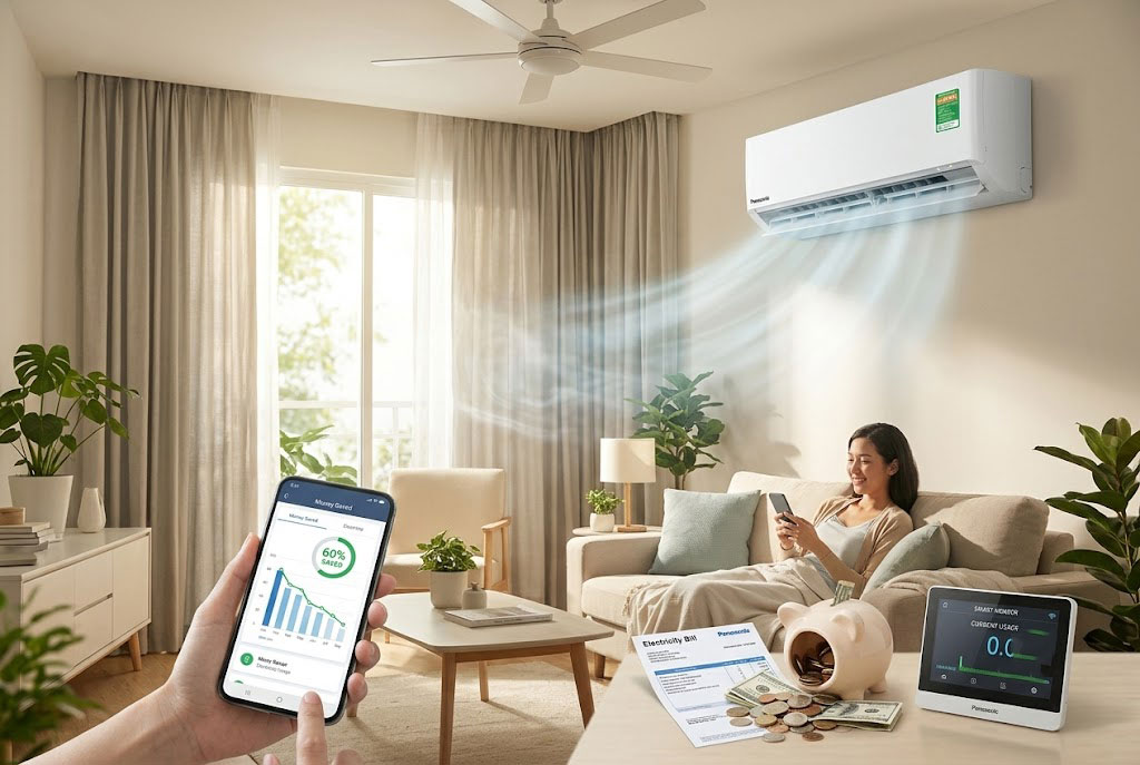 Bí kíp tiết kiệm 60% tiền điện với điều hòa Panasonic inverter CS-U9BKH-8