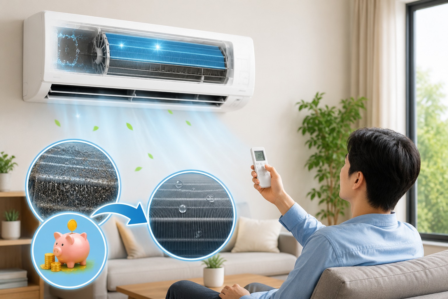 Tính năng Inside Cleaning trên điều hòa Panasonic CS-XU12BKH-8 có đỡ tiền thuê thợ vệ sinh?
