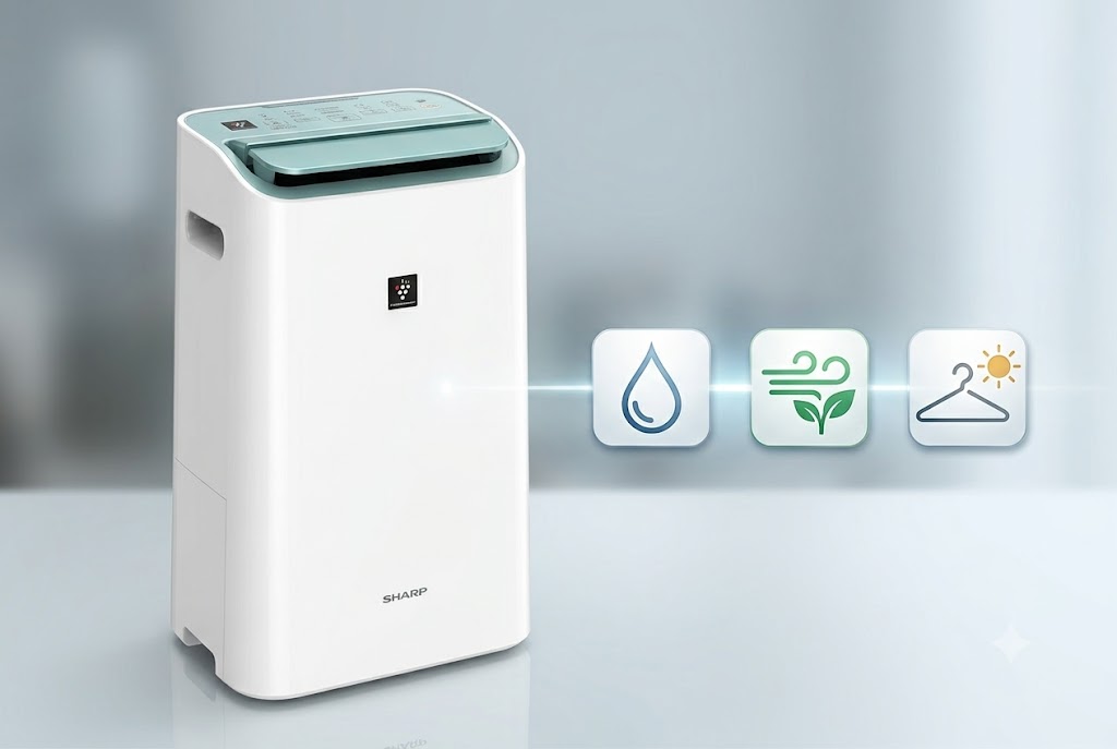 Mua 1 mà dùng được tới 3 chức năng với máy hút ẩm Sharp DW-E16FA-W