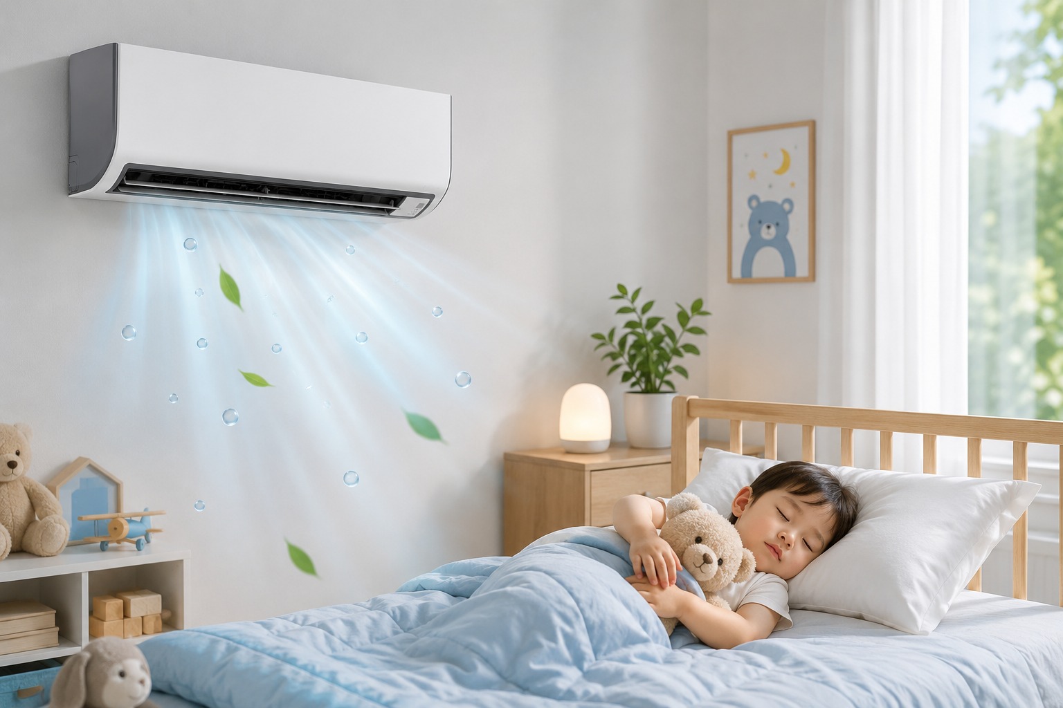 Điều hòa Daikin FTKF25ZVMV, giải pháp chống khô da và nghẹt mũi cho trẻ nhỏ khi nằm điều hòa