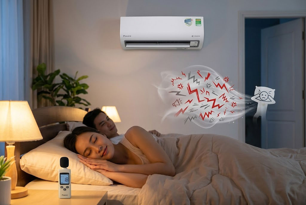 Sợ điều hòa kêu to mất ngủ, điều hòa Daikin 18000btu FTKF50ZVMV sẽ khiến bạn thay đổi suy nghĩ