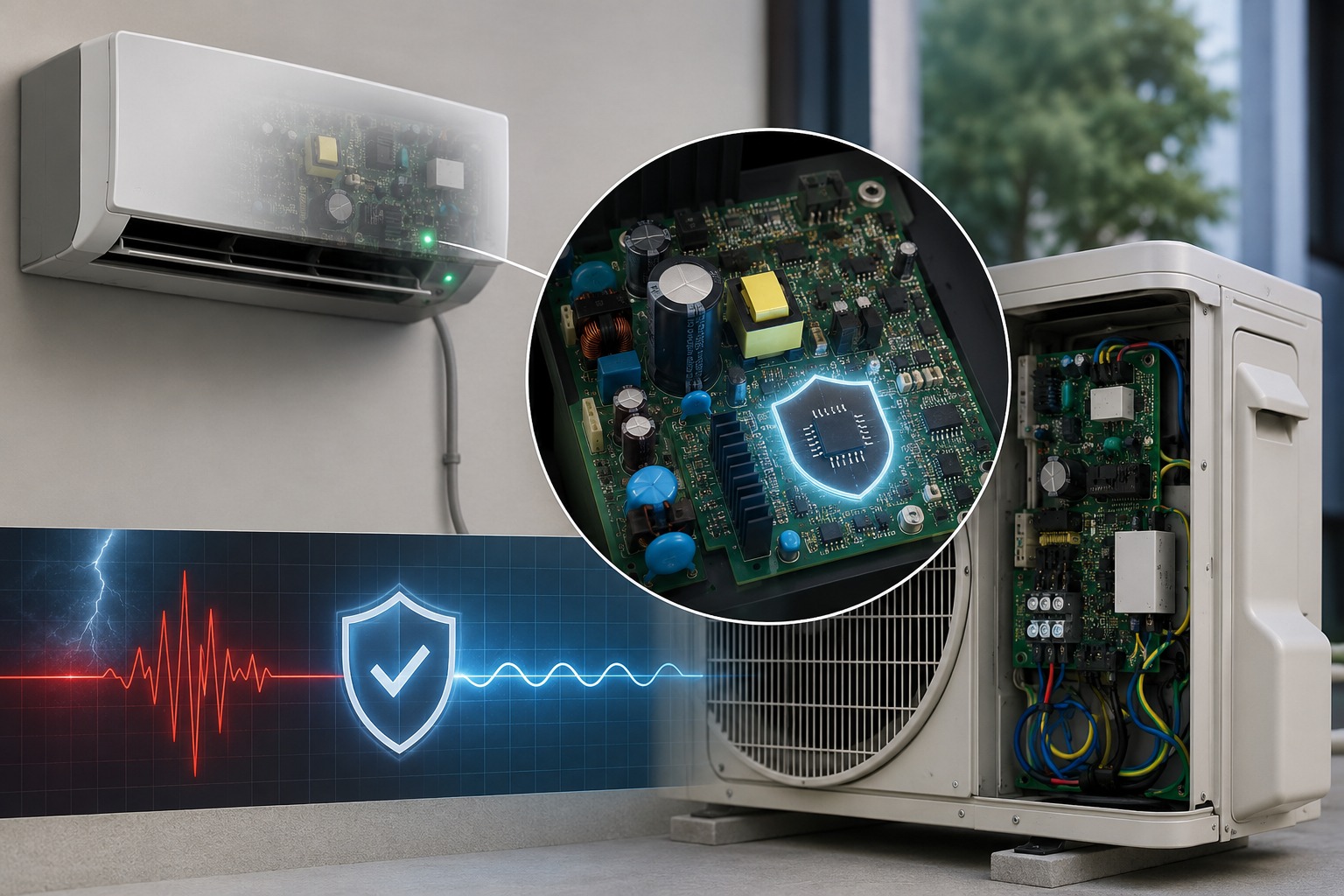 Thực tế công nghệ bảo vệ bo mạch khi thay đổi điện áp trên điều hòa Daikin FTKM60AVMV
