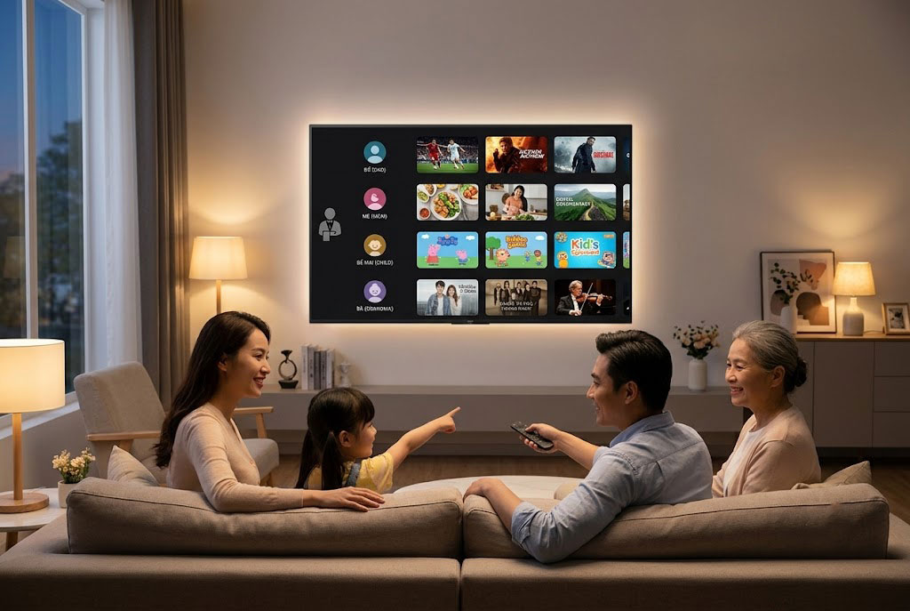 Google Tivi Sony K-65S25VM2: Quản gia thông minh hiểu thói quen giải trí của cả gia đình