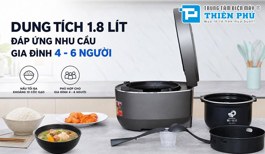 Nồi Cơm Điện Cao Tần Áp Suất Tuần Hoàn Sharp KS-XW181V-S 1.8 Lít