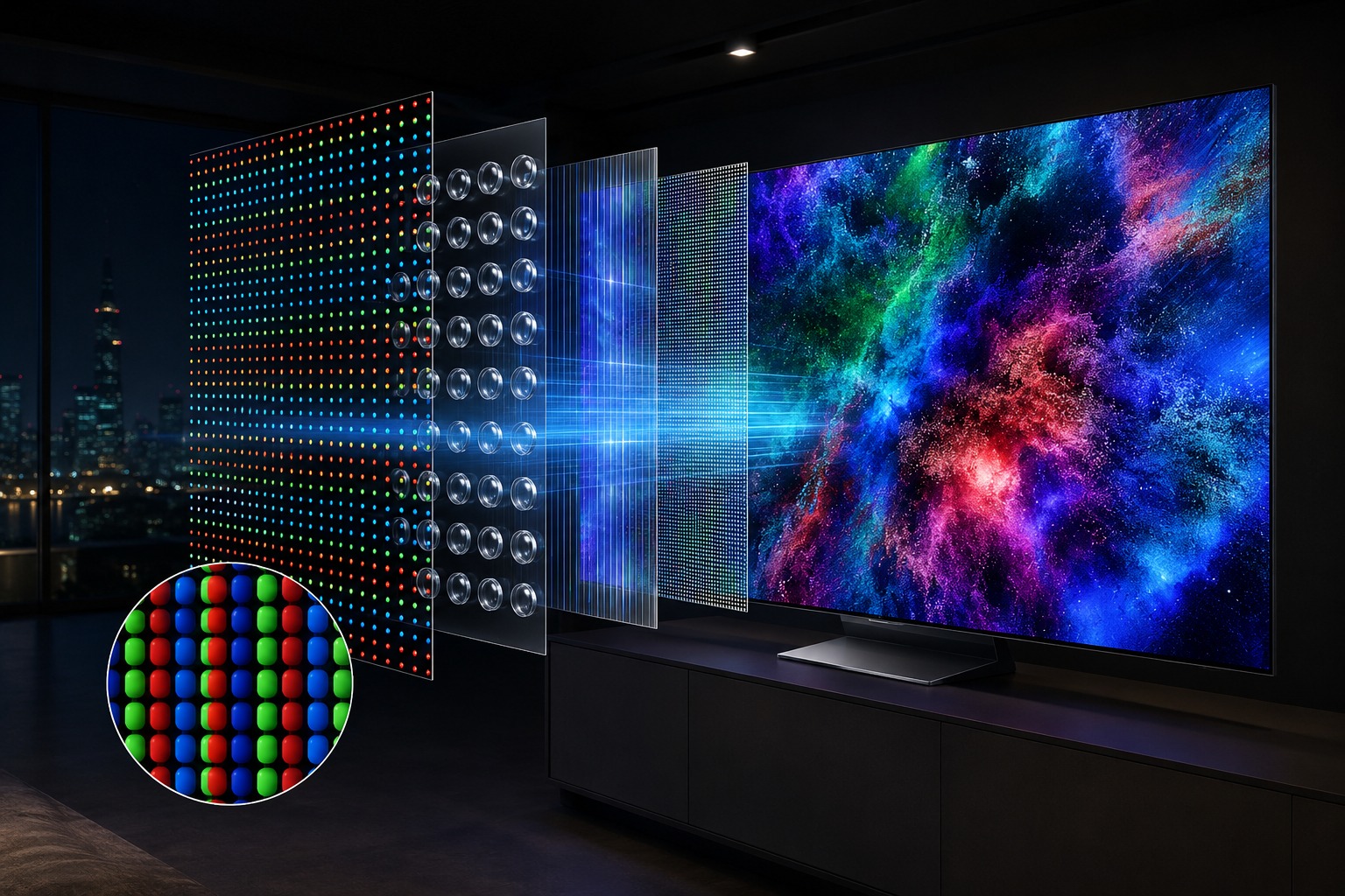 Bí mật đằng sau màn hình Micro RGB của tivi Samsung Vision AI 75 inch MRA75R95HXKXXV là gì?