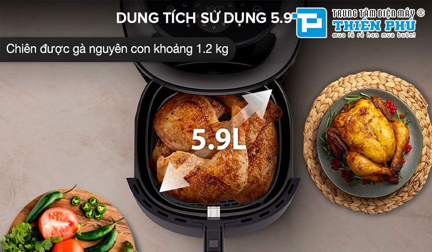 Nồi Chiên Không Dầu Philips NA332/00 6.2 Lít