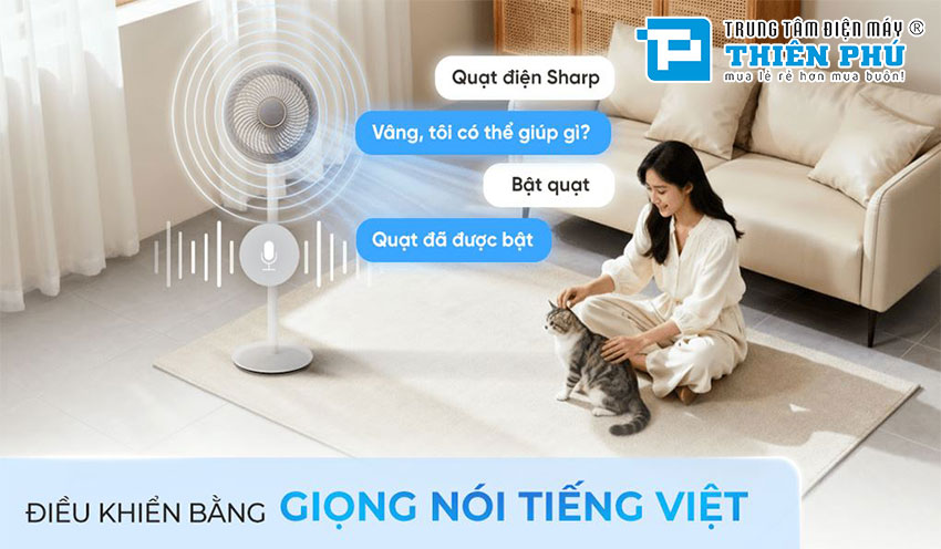 Quạt Đứng Tuần Hoàn Sharp PJ-CD227V-W