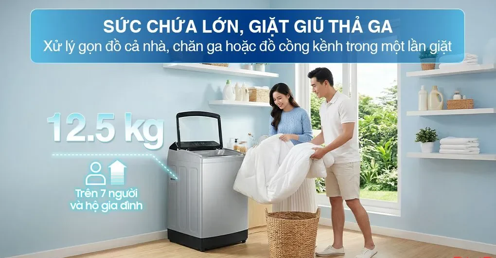 Máy giặt Samsung lồng đứng WA40F12E4LSV: Thông Số, Tính Năng Và Ưu Điểm Nổi Bật