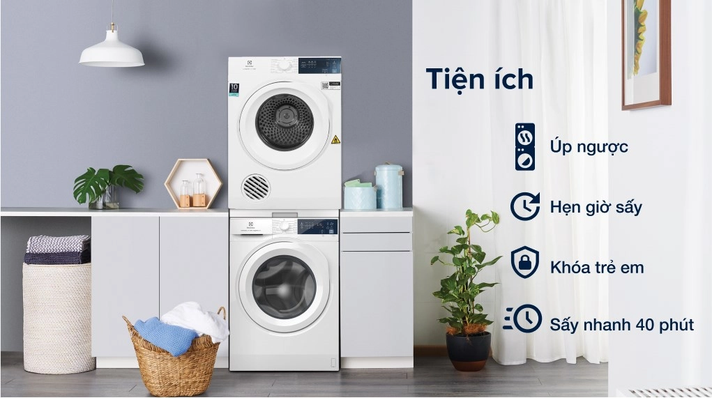 Máy giặt sấy Electrolux 9kg sấy 6kg EWW9024P3WC tiêu thụ khoảng bao nhiêu điện và nước mỗi lần giặt?