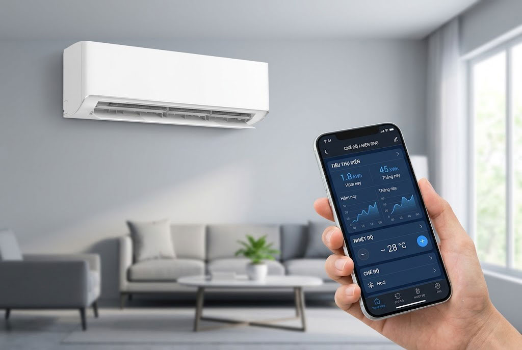 Theo dõi và quản lý lượng điện tiêu thụ của điều hòa Panasonic CS-XU24BKH-8 ngay trên điện thoại