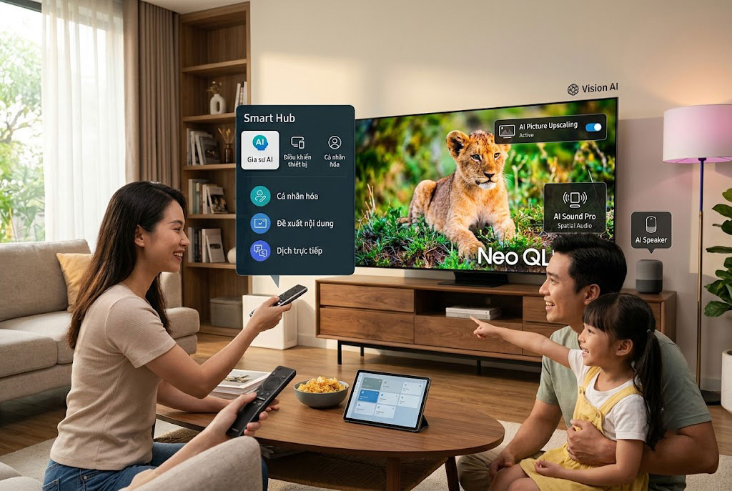 Ngoài giúp hiển thị đẹp, trí tuệ nhân tạo Vision AI trên tivi Samsung còn làm được gì?