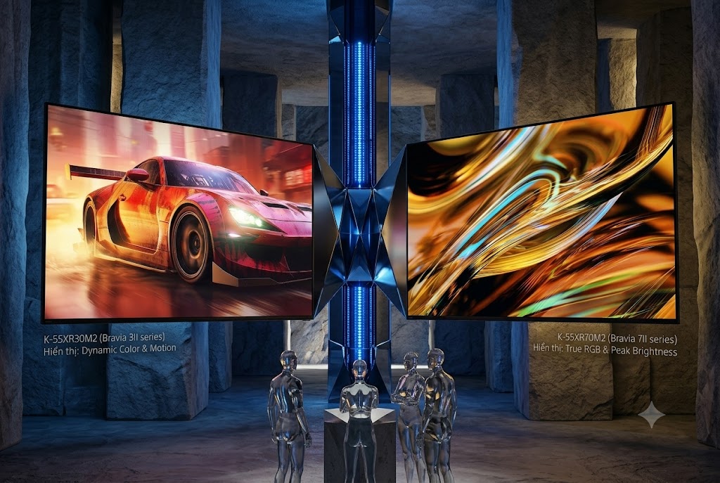 So sánh hai dòng tivi Sony 55 inch K-55XR30M2 và K-55XR70M2 cùng ra mắt 2026