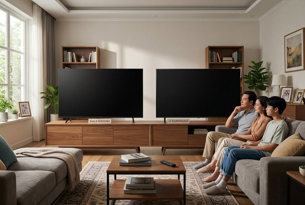 Nên mua tivi Sony K-55S25VM2 hay LG 55QNED80ASA cho phòng khách gia đình?