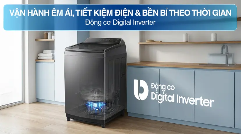 Máy giặt Samsung lồng đứng 17kg WA40F17E7CSV và WA17CG6886BVSV: Nên dùng loại nào? 