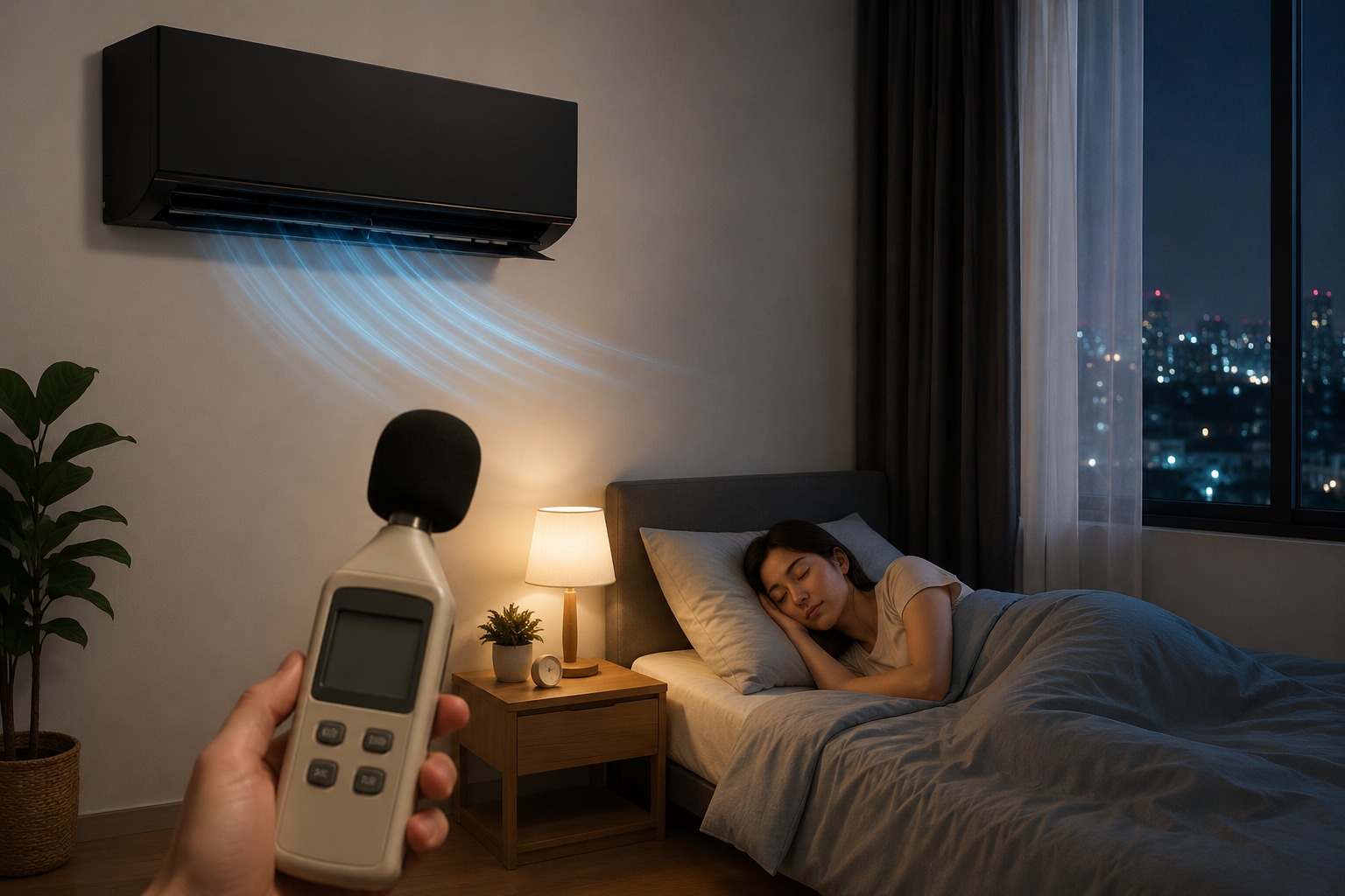 Test độ ồn thực tế khi vận hành của điều hòa Panasonic 9000btu inverter CS-AU9BKH-8