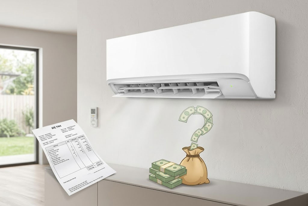 Chi phí tiền điện mỗi tháng khi sử dụng điều hòa Panasonic 12000btu CS-N12AKH-8 là bao nhiêu?