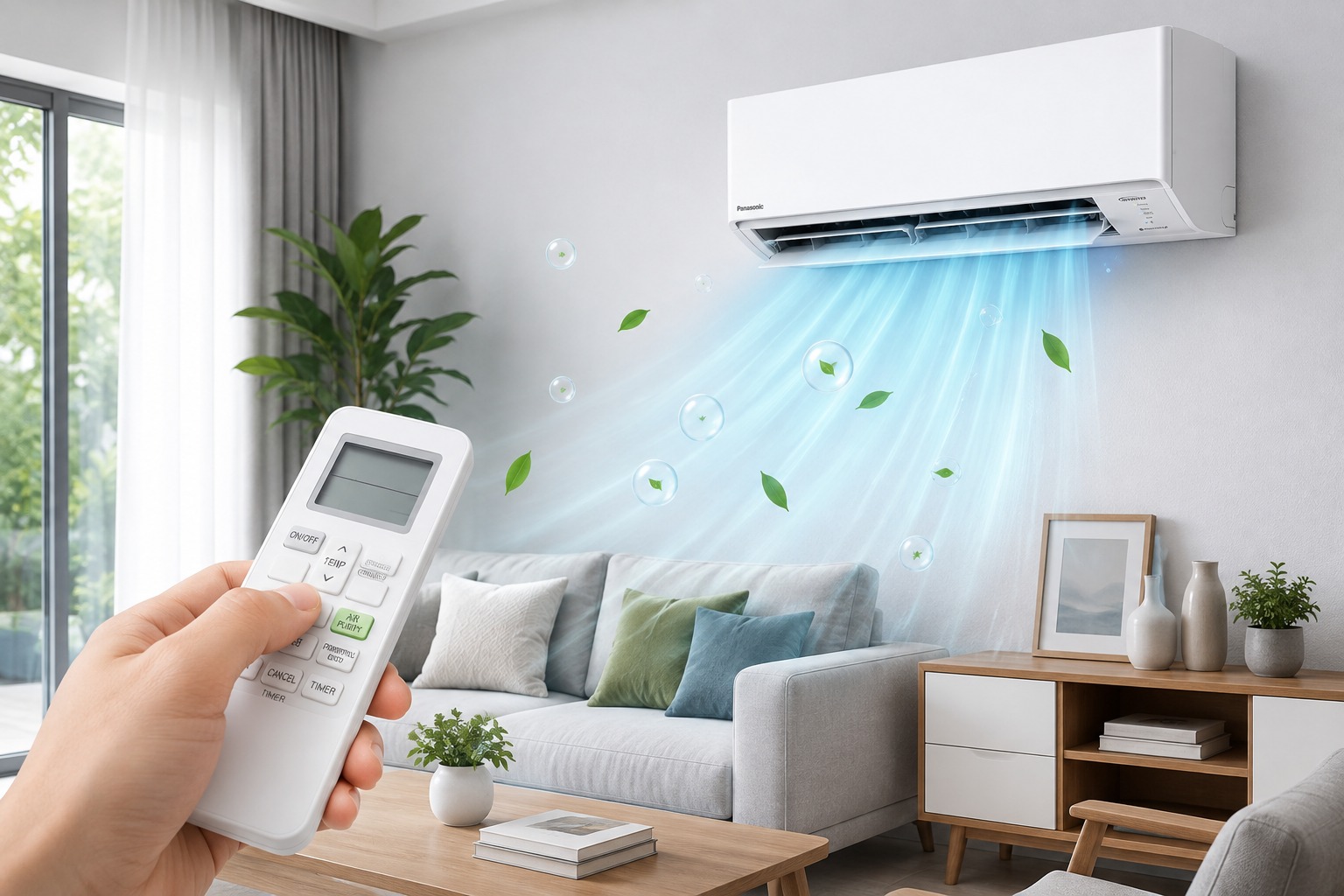 Bật chế độ lọc không khí độc lập trên điều hòa Panasonic CS-RU18CKH-8D như thế nào?