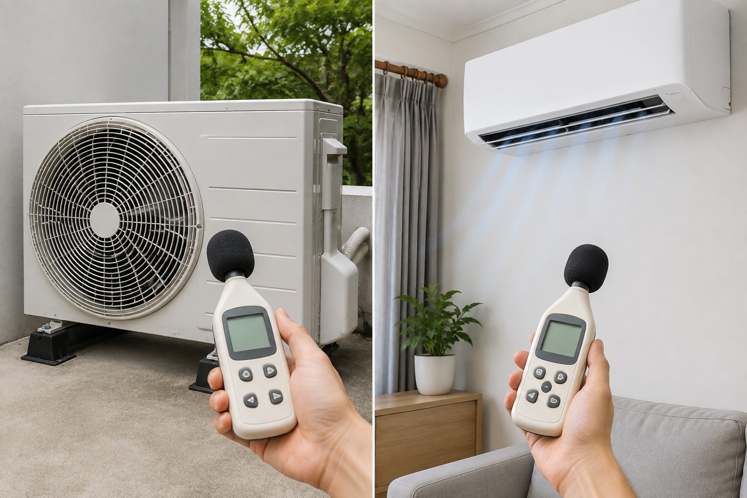 Đo độ ồn thực tế của cục nóng và cục lạnh điều hòa Panasonic CS-U24BKH-8 khi vận hành