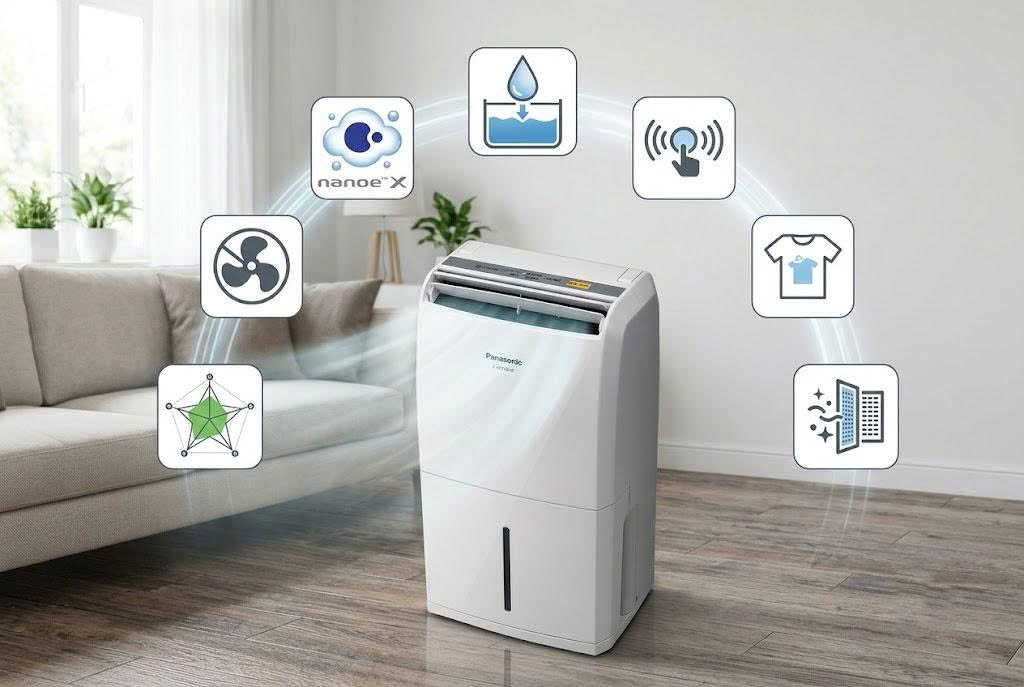 7 Tính năng vượt trội giúp máy hút ẩm Panasonic F-YCT10V đánh bại các đối thủ cùng phân khúc