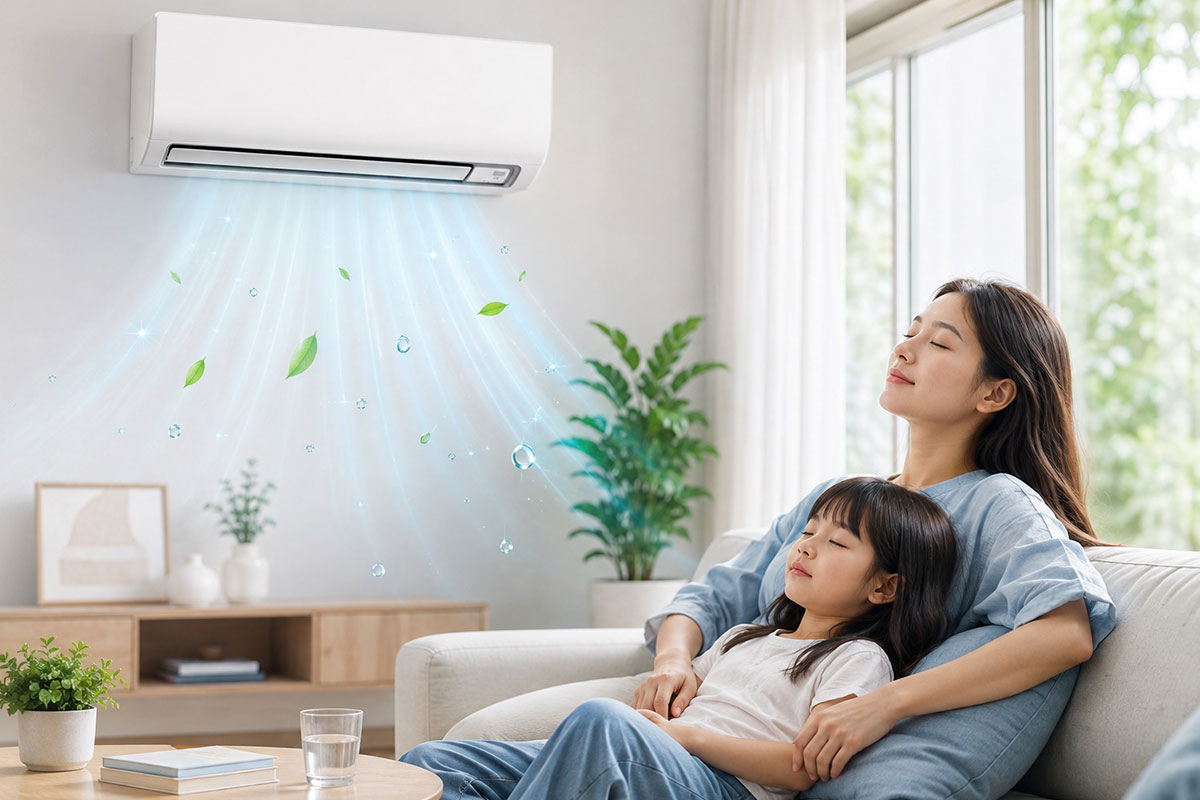 Bí quyết dùng điều hòa Daikin FTHB50ZVMV không lo khô da, nghẹt mũi nhờ Humid Comfort