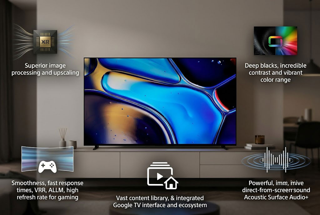 5 lý do khiến Google Tivi Sony K-55XR80 OLED trở thành vua phân khúc 55 inch