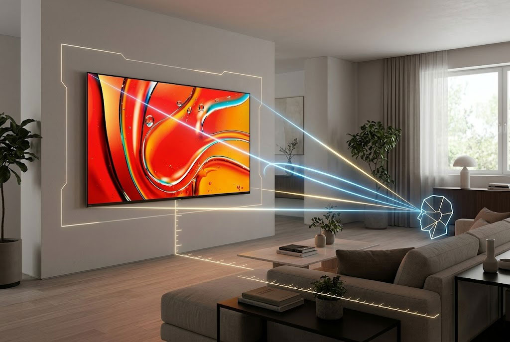 Khoảng cách xem an toàn cho google tivi Sony K-75XR70 75 inch là bao nhiêu?