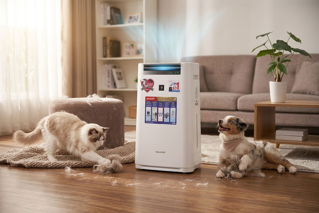 Nhà có nuôi thú cưng: Máy lọc không khí Sharp KC-F30EV-W khử mùi tốt không?