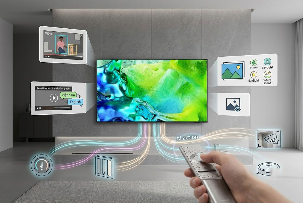 Trợ lý Vision AI Companion trên tivi Samsung QA55QN80HAKXXV làm được những gì?