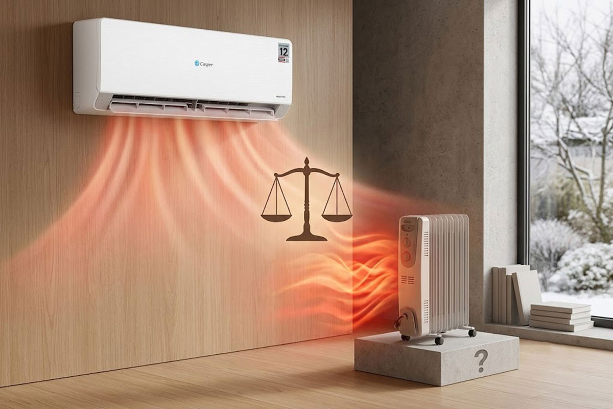 Có nên mua điều hòa Casper 2 chiều 9000btu QH-09IU36A để thay thế máy sưởi mùa đông?