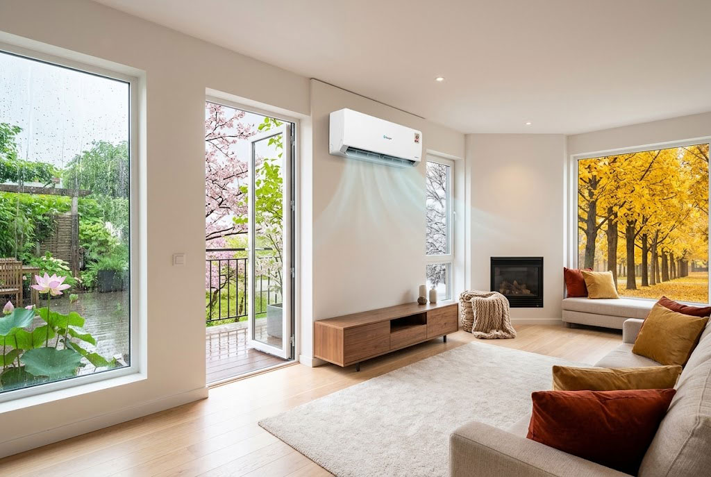 Giải pháp điều hòa 4 mùa cho phòng khách 40m2: Chọn điều hòa Casper QH-24IU36A