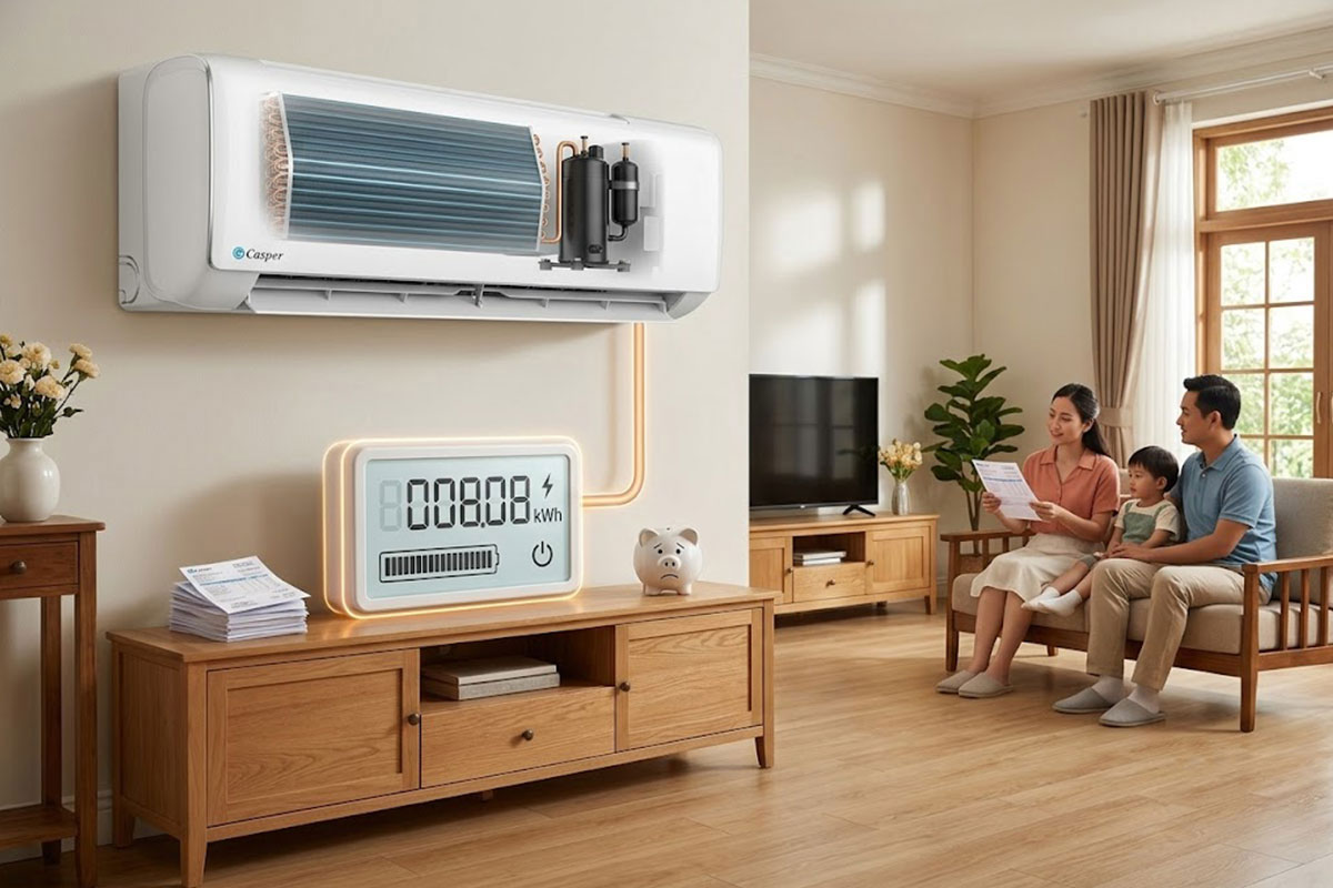Sự thật về mức tiêu thụ điện của điều hòa Casper 24000btu SC-24FB36M non-inverter