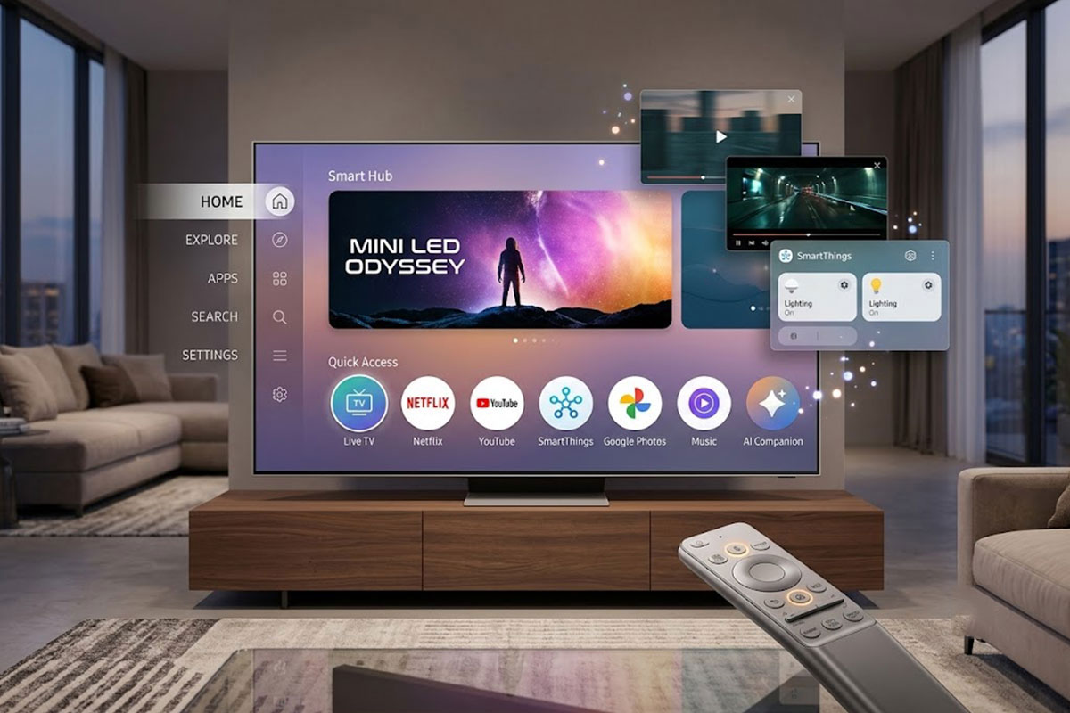 Khám phá giao diện One UI Tizen mới nhất trên tivi Samsung Mini LED UA50M77H