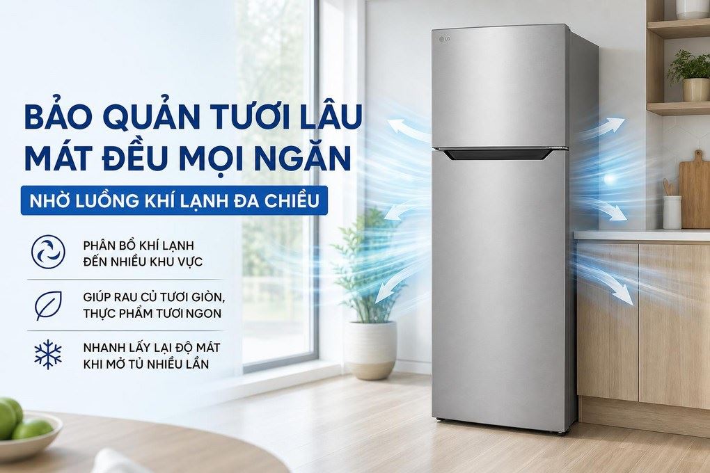 Giới thiệu những điểm nổi bật ở tủ lạnh LG T30SV ngăn đá trên