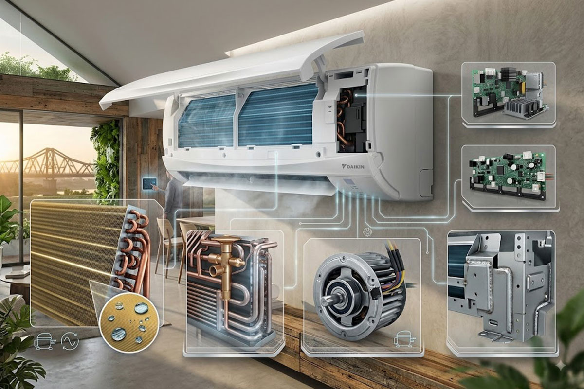 Tìm hiểu sự thật bên trong điều hòa Daikin 18000btu FTF50XV1V có gì mà bền thế?