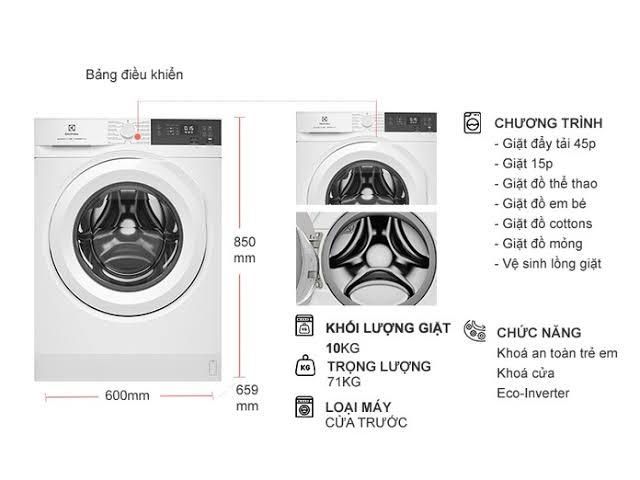 Hướng dẫn sử dụng máy giặt Electrolux giá rẻ EWF1024D3WC cho người mới 