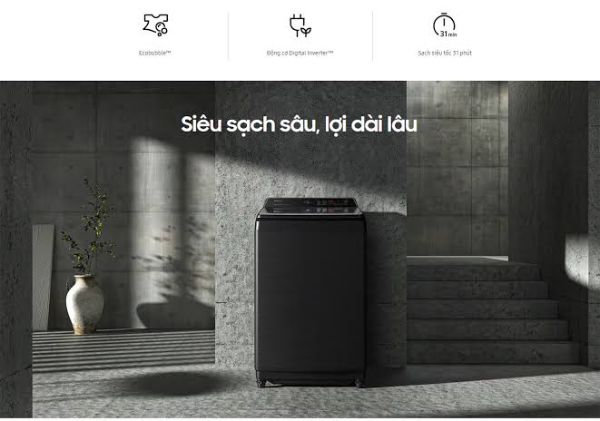 Bí quyết dùng máy giặt Samsung cửa trên WA17CG6886BVSV tiết kiệm điện nước không lo chi phí