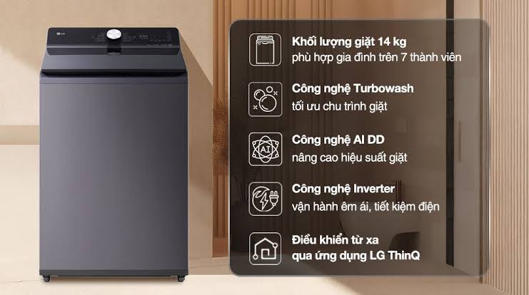 Máy giặt LG cửa trên T2314DX5G và T2516DX5G nào phù hợp với gia đình nhiều người 