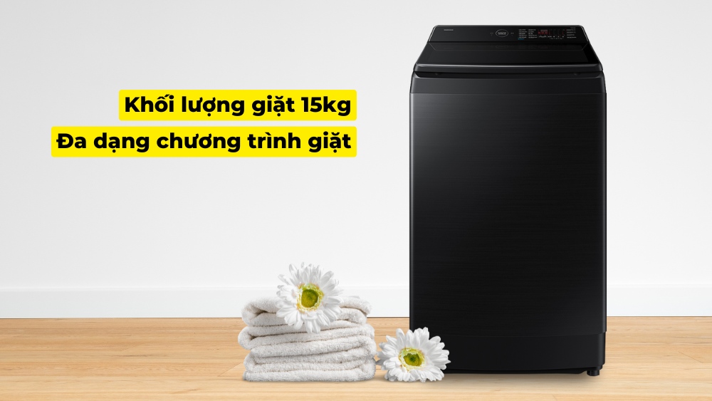 Cách tiết kiệm điện khi dùng máy giặt Samsung lồng đứng WA80F15B6BSV