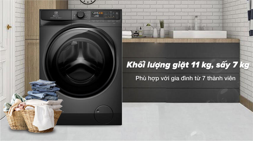 Máy giặt sấy Electrolux giá rẻ EWW1143R7SC, EWW1343R7WC và EWW1343P5SC- Thiết kế, chất lượng cao