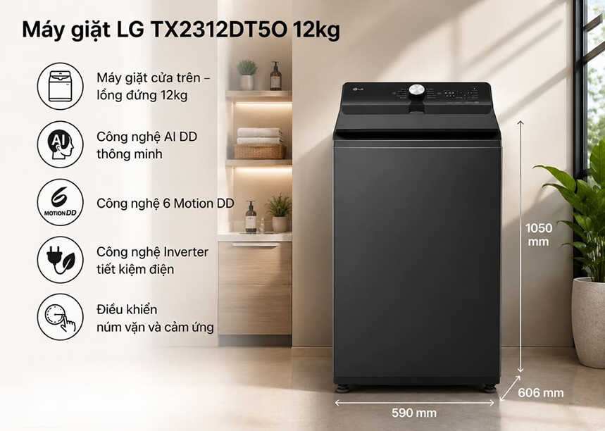 Đánh giá chất lượng máy giặt LG cửa trên TX2312DT5O? Có nên dùng không?