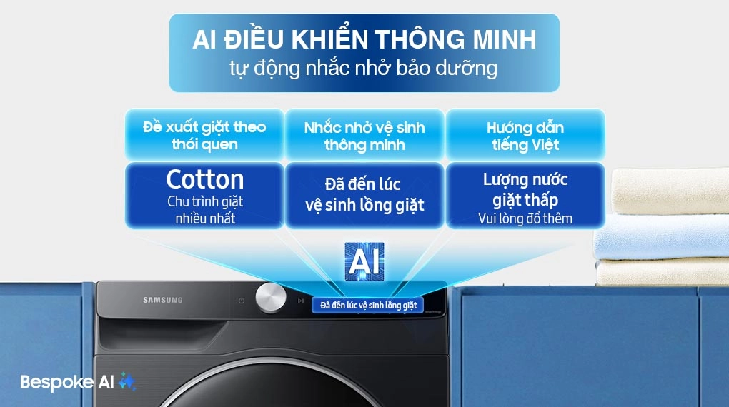 Đánh giá công nghệ AI EcoBubble trên máy giặt Samsung cửa trước WW10DG6U34LBSV