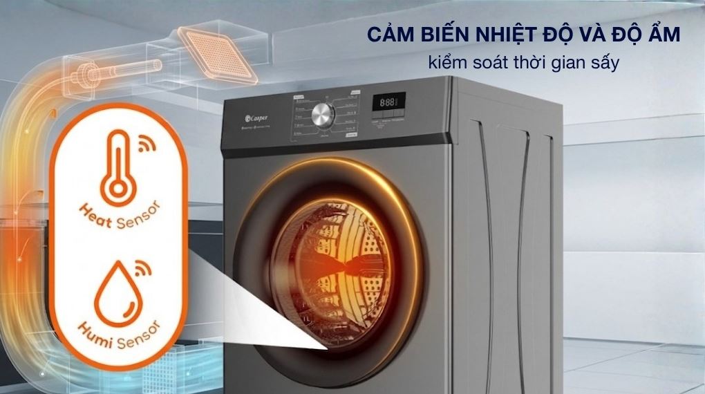 Máy sấy quần áo Casper 9kg TD-E9VG1 sấy khô nhanh chóng tiện lợi mỗi ngày